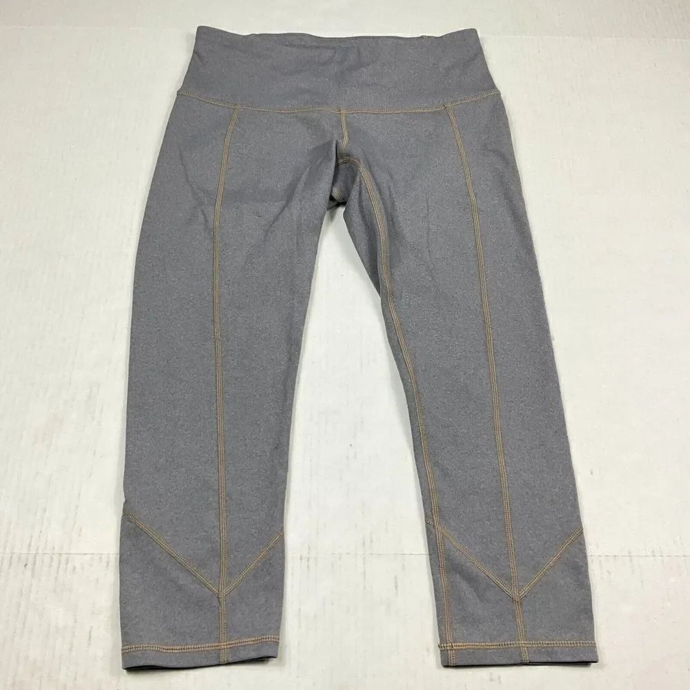 Prana Womens Cropped Leggings Gray Workout Performance Stretchy Pull On Small